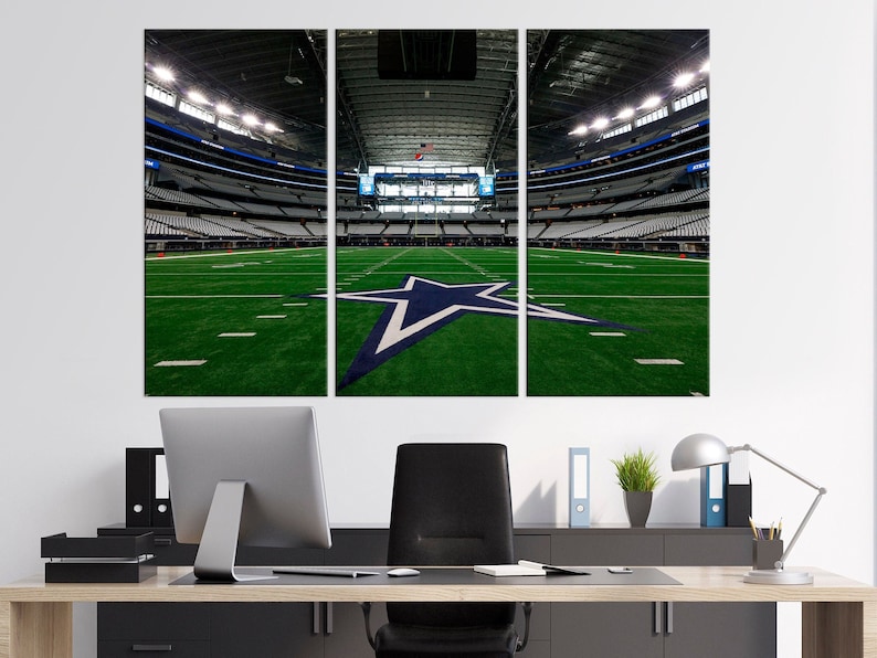 American Football Canvas Wall Art AT&T Stadium Print Dallas Cowboys ...