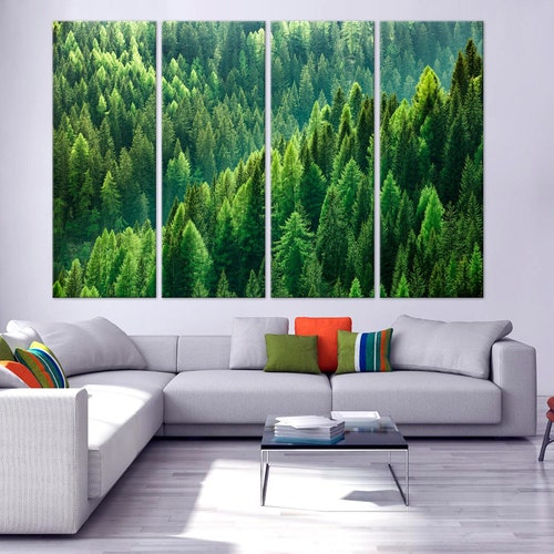 Tree Canvas Print Forest Wall Decor Large Tree Art Large Etsy