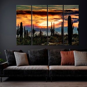 Startonight Canvas Wall Art Desert Sunset Landscape