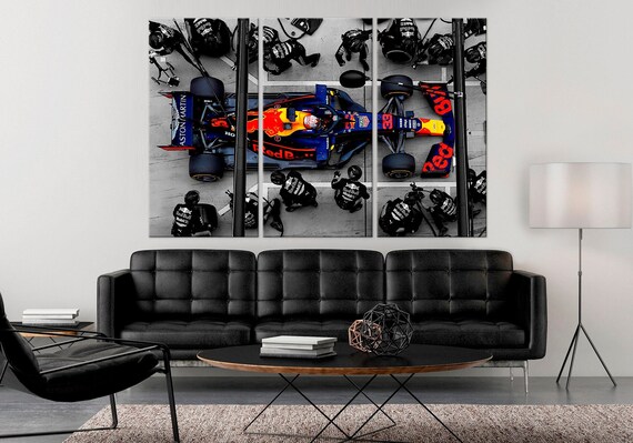 Formula 1 canvas print Racing wall art  Pit Stop F1 wall art Man cave decor F1 poster Formula One canvas wall art Gift for him Formula 1 art