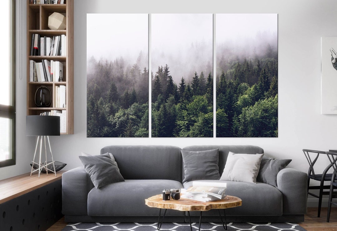 Forest Canvas Wall Art Tree Print Pine Forest Wall Decor Enchanted ...