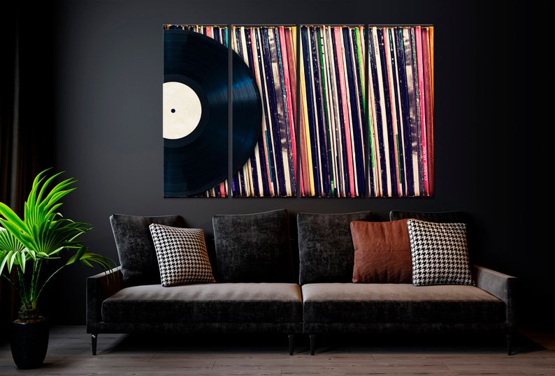 Vinyl Record Wall Art Music Decor Vintage Vinyl Covers Canvas Print ...
