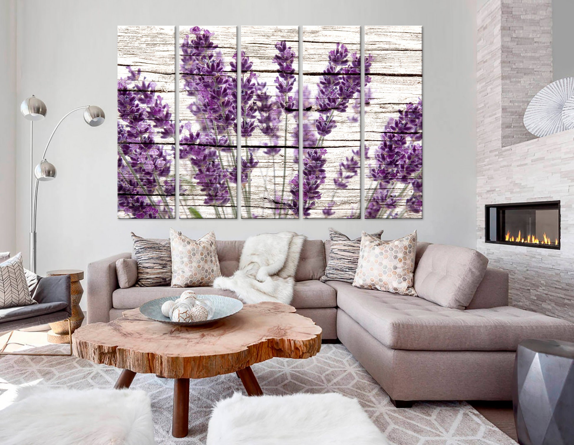 Farmhouse Decor Lavender Flowers canvas wall art Flowers on Etsy
