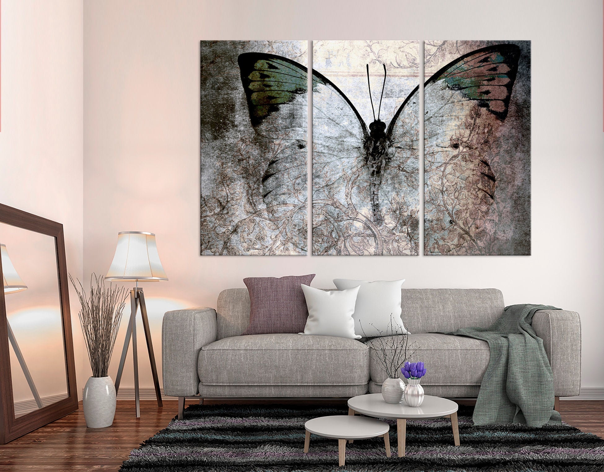 Butterfly Canvas Wall Art Butterfly Print Abstract Butterfly Modern Art ...