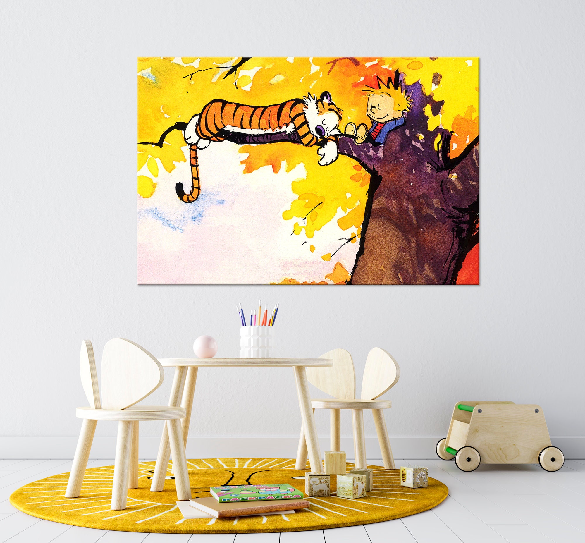 Cartoon canvas wall art Playroom decor Print on canvas Cartoon Etsy