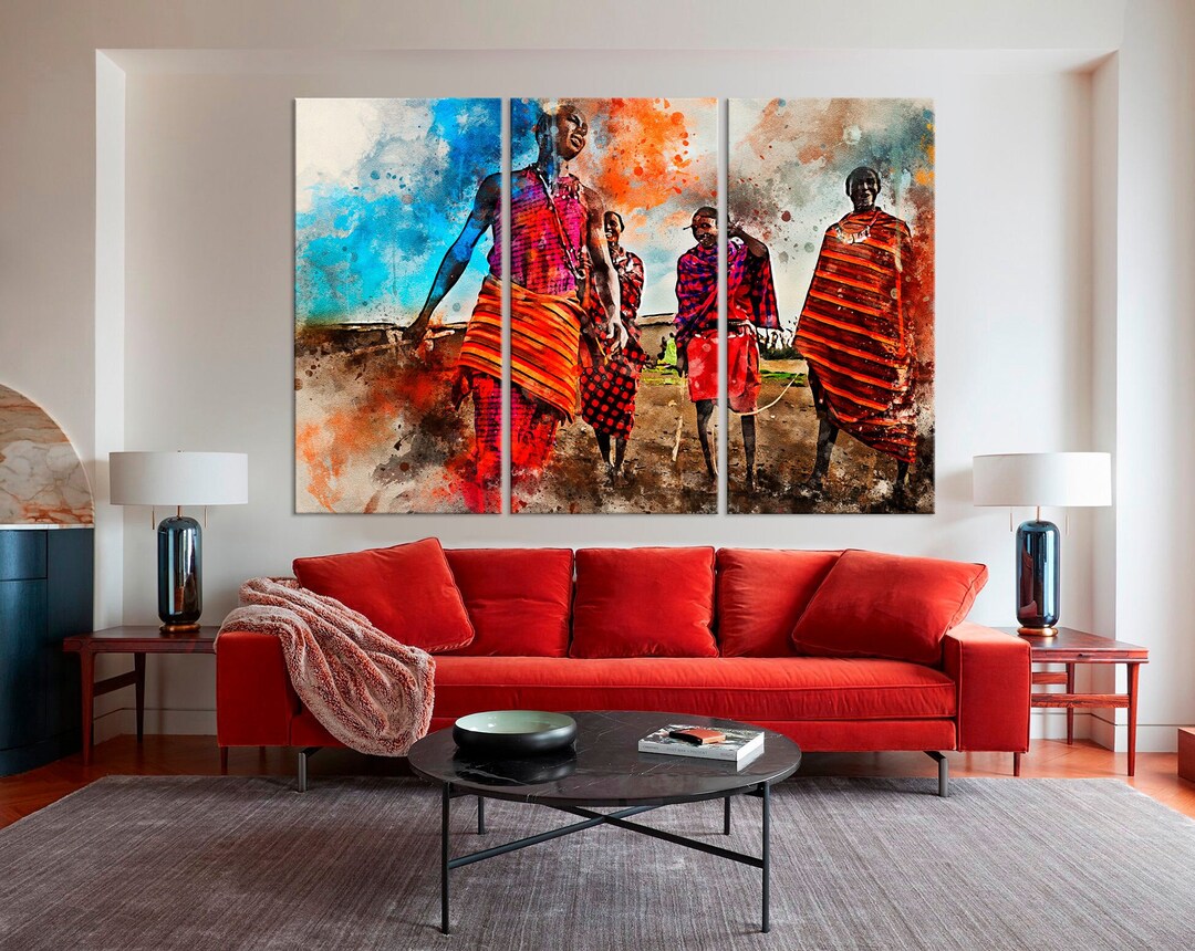 African Canvas Art African Print Modern Art Masai Canvas African Gifts