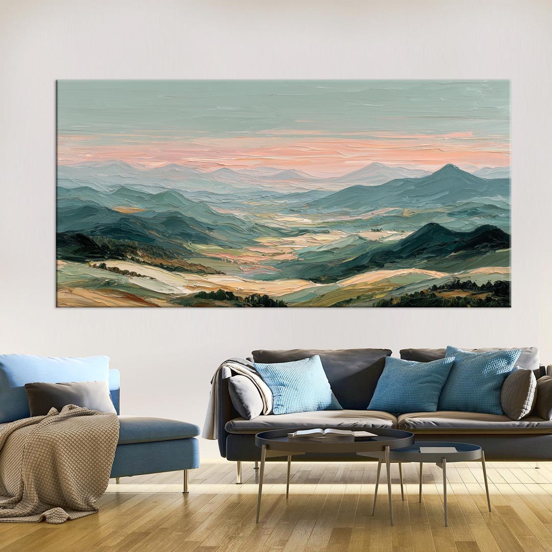 Mountain Sunrise Canvas Wall Art - Landscape Print, Gallery Wrapped ...