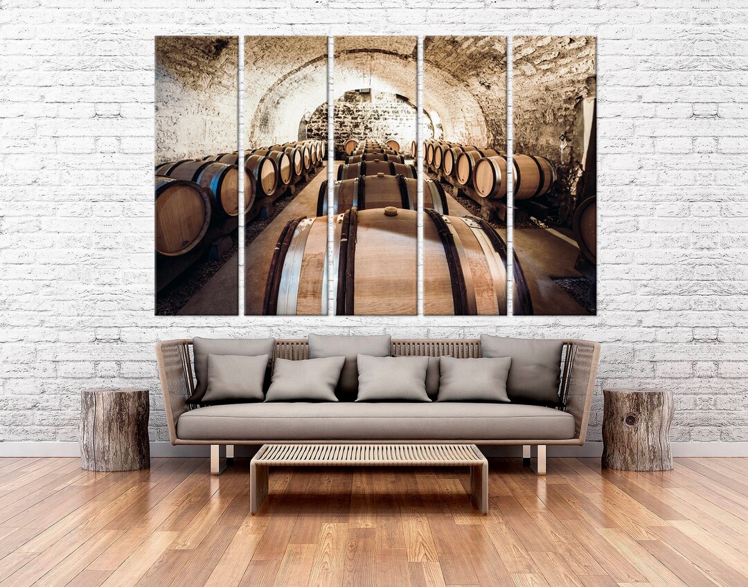 Wine Cellar Wall Art Wine Gifts Wine Barrel Canvas Print Etsy