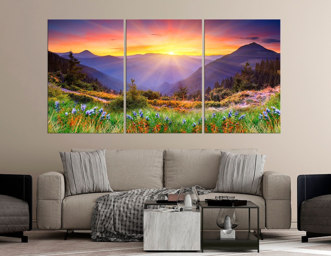 Smoky Mountain Sunset Canvas Print: Ready-to-hang Landscape Nature Wall ...
