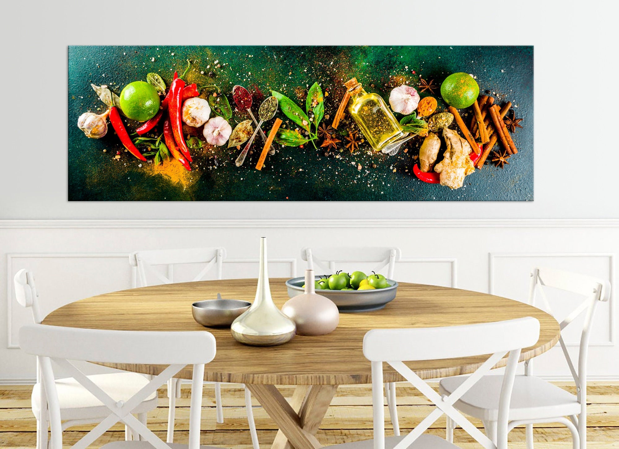 Aromatic Spices Wall Art　ビンテージ　アート Kitchen Canvas Wall Art Herb Spices Print Rustic Wall Decor