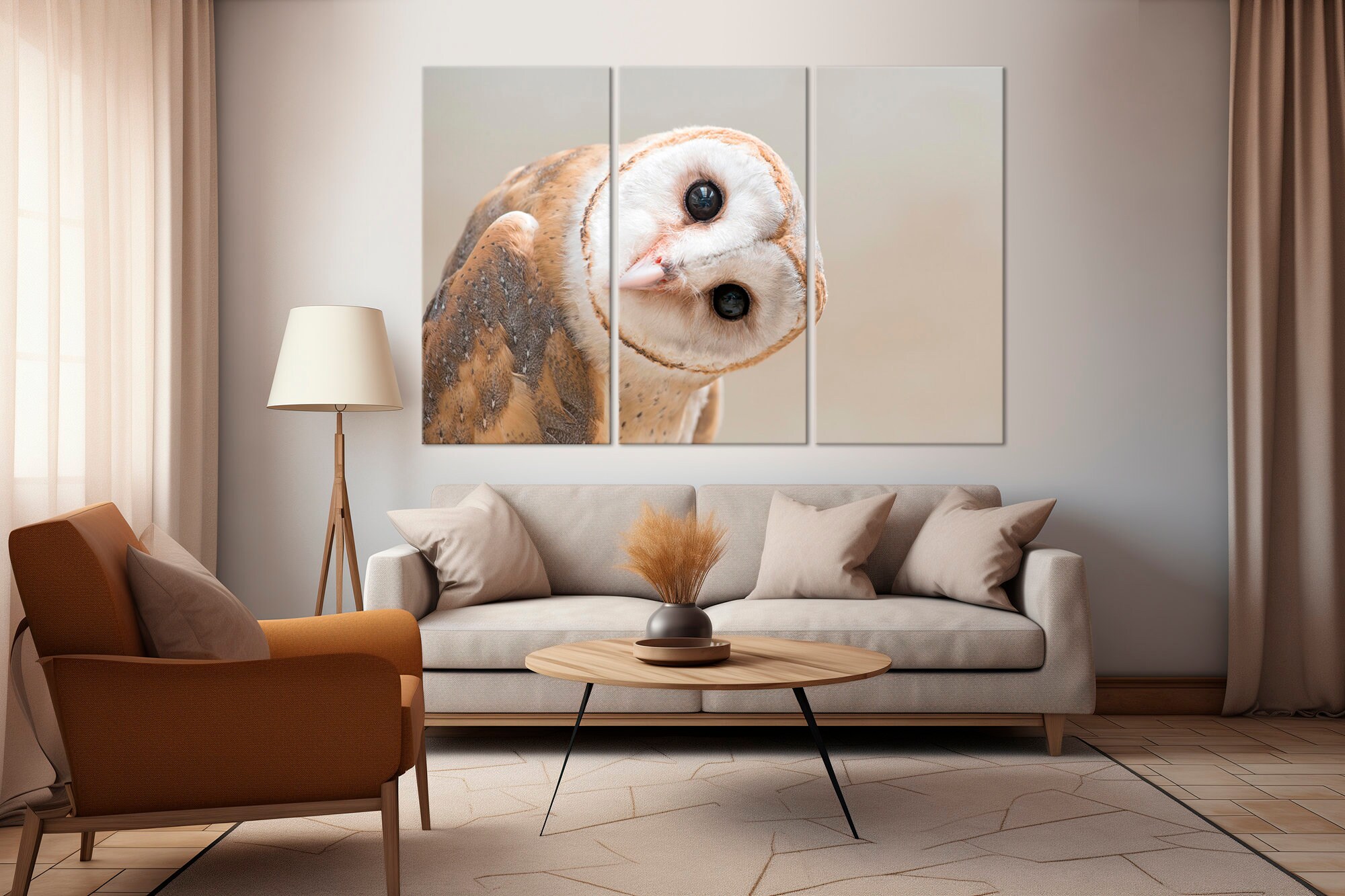 Funny Barn Owl Canvas Print, Modern Farmhouse Wall Art - Etsy