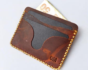 Handcrafted Personalised Best Quality Leather Wallet, Personalized Custom Engraved Minimalist Wallet | Birthday, Anniversary, Christmas Gift