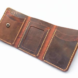 Cartera de cuero personalizada de la mejor calidad cosida a mano, billetera triple, regalo de Navidad, regalo del Día del Padre, regalo de cumpleaños, regalo de aniversario