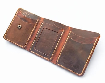 Personalised Hand Stitched Best Quality Leather Wallet, Trifold Wallet, Christmas gift, Father&#39;s Day Gift, Birthday Gift, Anniversary Gift
