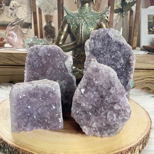 Nebula Amethyst Cut Base / Crystal Healing / Stress Reliever / Polish Gemstones / Natural Stones / Home Decor