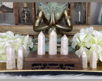 White Moonstone Tower: Polished Healing Crystal Obelisk