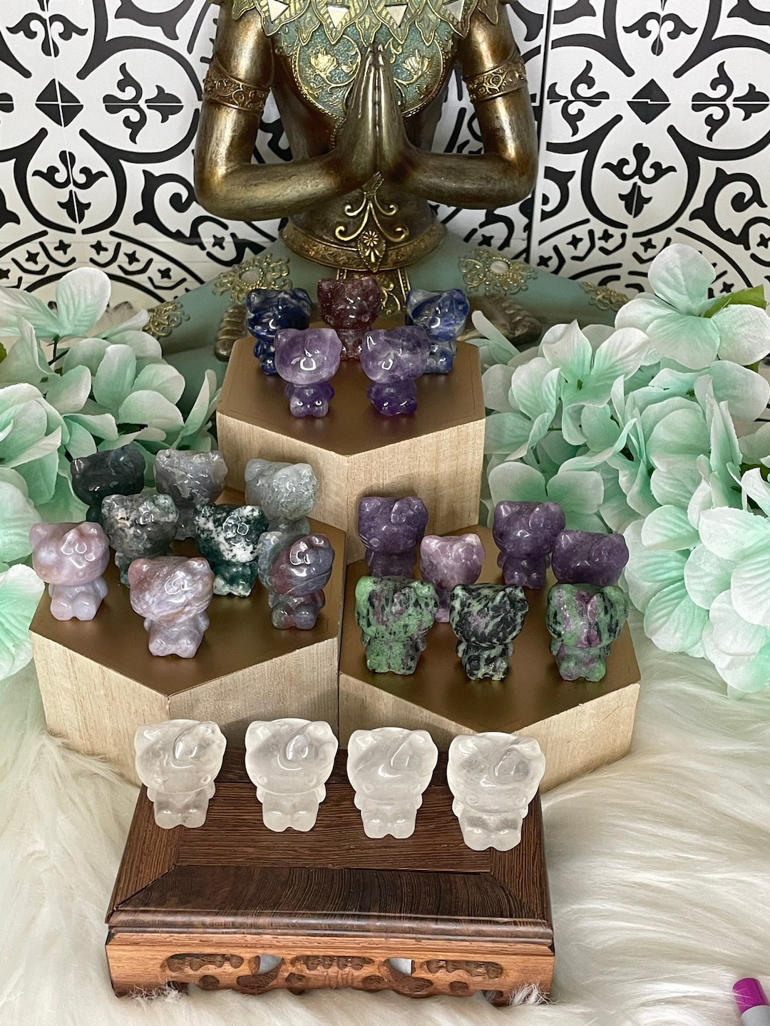 Hello Kitty Crystals/polished Gems/healing Crystals/home Decor / Kawaii