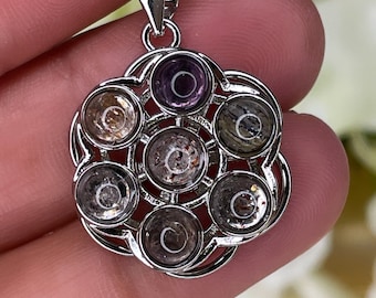 Super 7 Pendant & Ring Set / Healing Crystals / Calming Stones / Crystals Jewelry / Sacred Stone