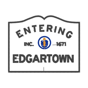 Entering Edgartown Martha&#39;s Vineyard Embroidery Design - Machine Embroidery Design File