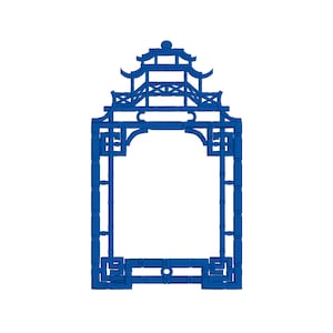 Pagoda Mirror Embroidery Design - Digital Machine Embroidery Design - Chinoiserie Embroidery Design - PES - DST
