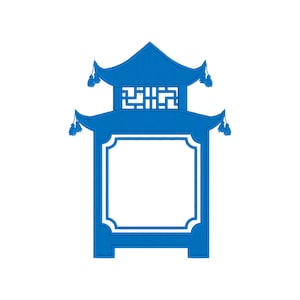 Preppy Pagoda Lantern Frame Embroidery Design