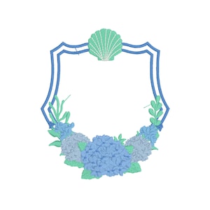 Cape Cod hortensia crête motif de broderie - motif de broderie Machine numérique - motif de broderie Preppy - PES - DST - JEF - Hus