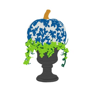 Chinoiserie Pumpkin - Machine Embroidery Design File - PES - DST - JEF