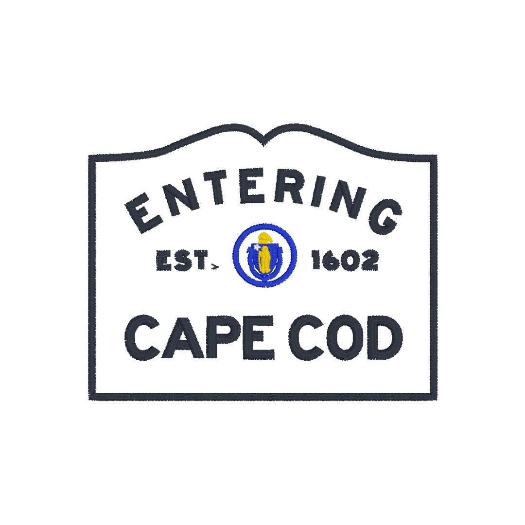 Entering Cape Cod Sign Embroidery Design - 4