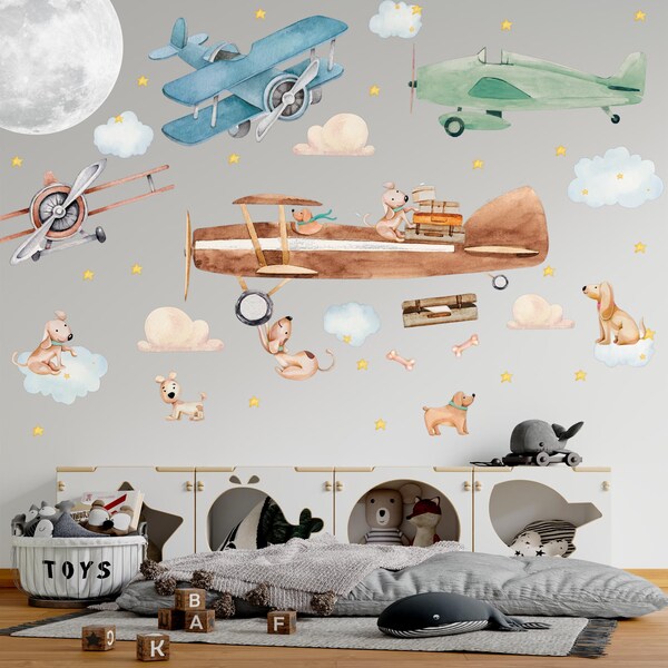Airplane Wall Decals Etsy