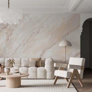 Calacatta Marble Wallpaper Mural – Elegant White Stone Look – Peel and Stick or Non-Woven – Bathroom, Bedroom, Kitchen Wall Decor