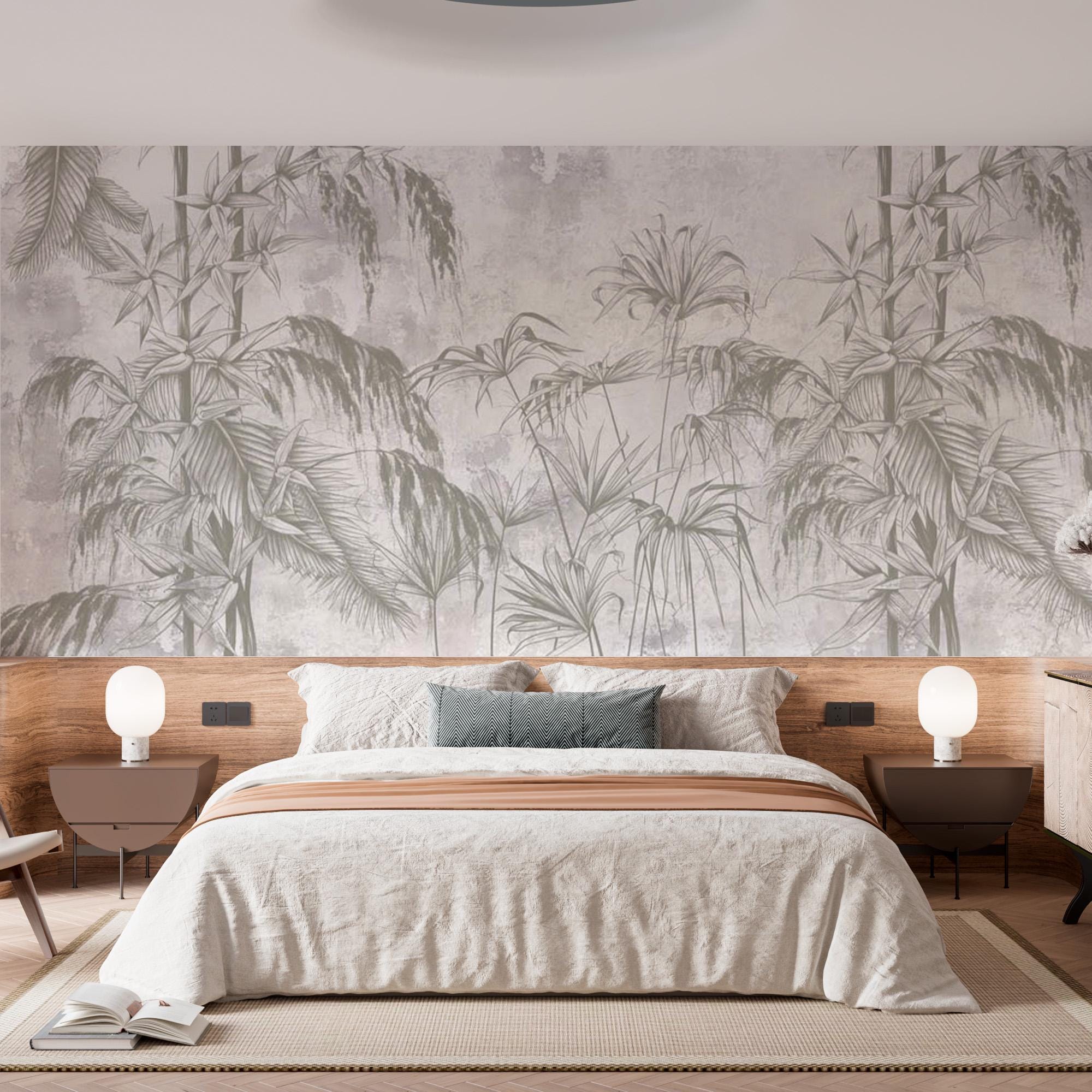 Palm Leaf Peel and Stick Wallpaper -neutral Botanical Wallpaper ...