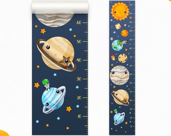 Space Growth Chart, Growth Chart Ruler, 2nd 3rd Birthday Gift Toddler Idea, Growth Chart Decal, Nursery Room Decor, Wall Decor Kids