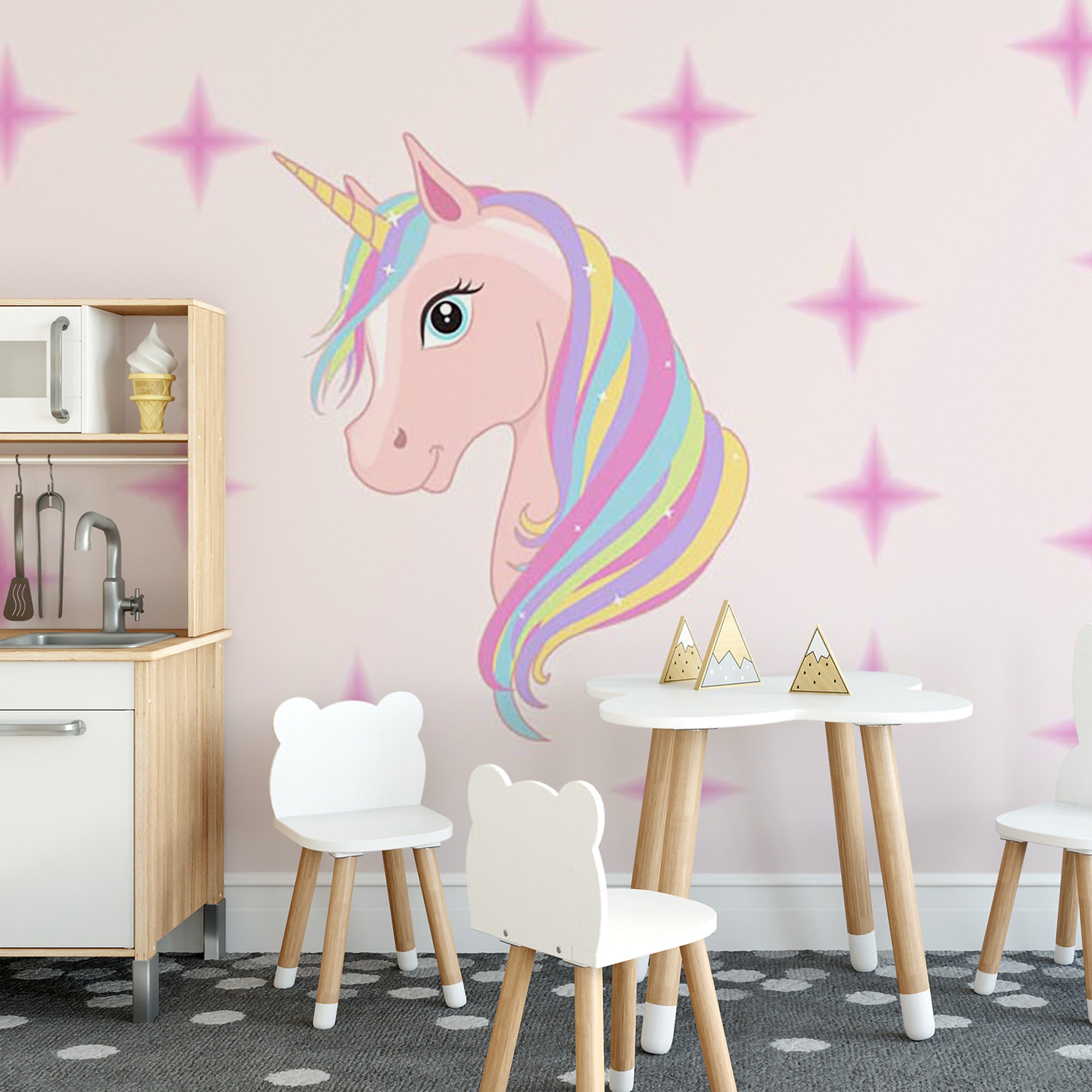 Einhorn Wandbild Kinder Wandbild Wandtapete Foto Wandbild | Etsy