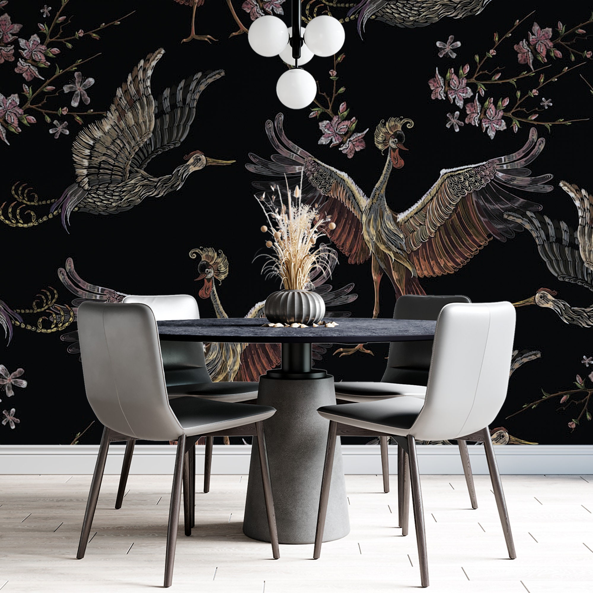 Vögel Tapete Kontur Vögel Wandtapete Foto Wandbild | Etsy