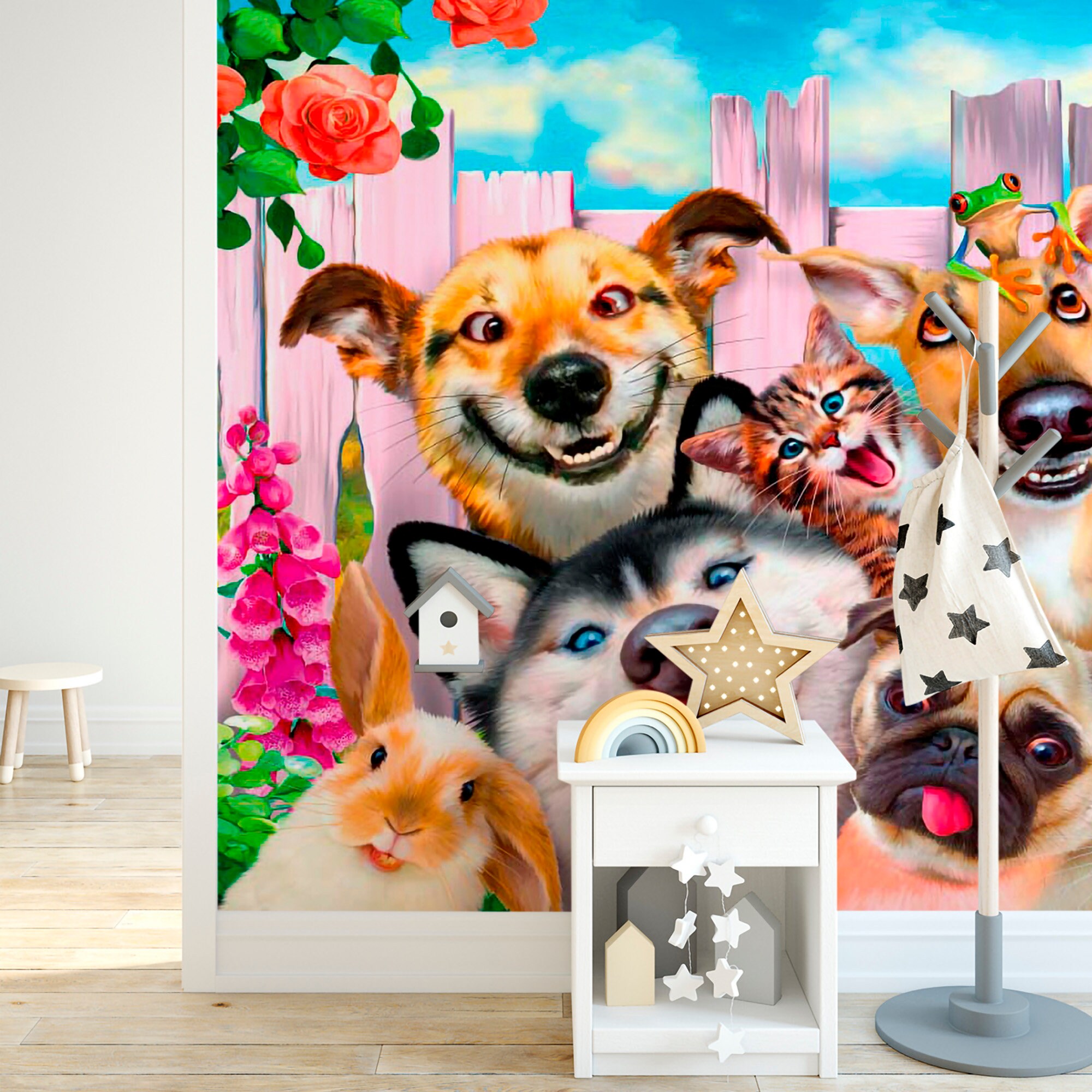 Lustige Hunde Tiere Tapete Hunde Tapete Foto Wandbild Etsy