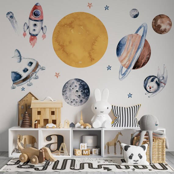 Space Wallpaper for Kids Peels Ans Stick for Boys and Girls - Etsy