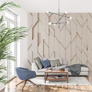 3D Geometric Wall Mural-white Diamond Pattern Wallpaper-modern ...