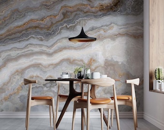 Gray Marble Wallpaper Mural – Abstract Stone Texture, Luxury Modern Decor Peel and Stick, Premium Quality Wallpaper for Bedroom, Office