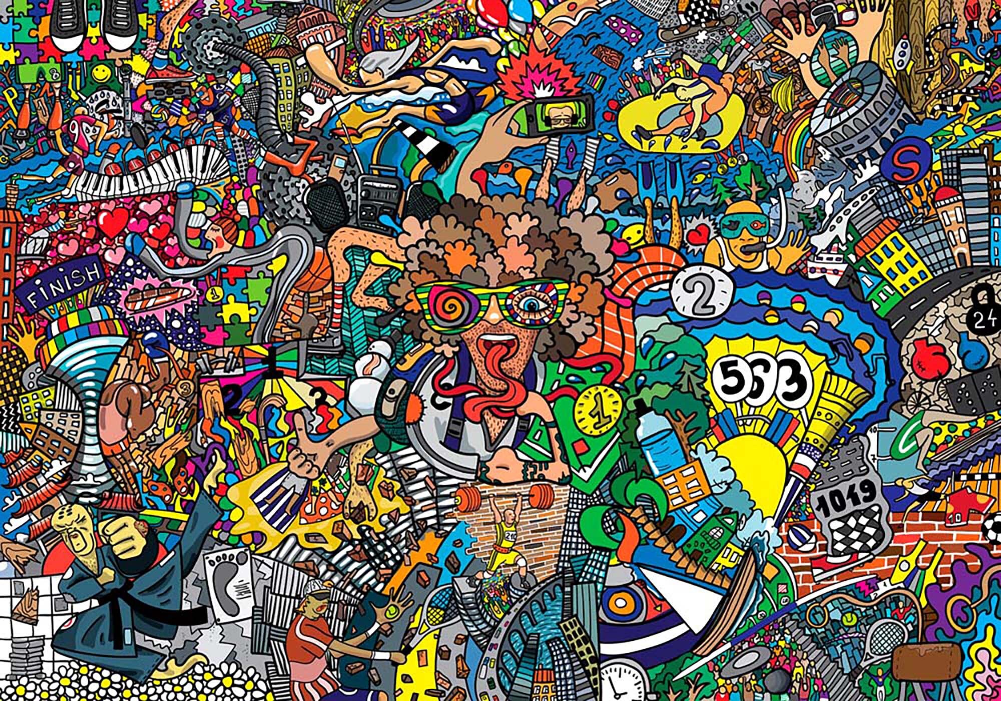 Modern Art wallpaper Sports collage mural Mural Wallpaper Etsy