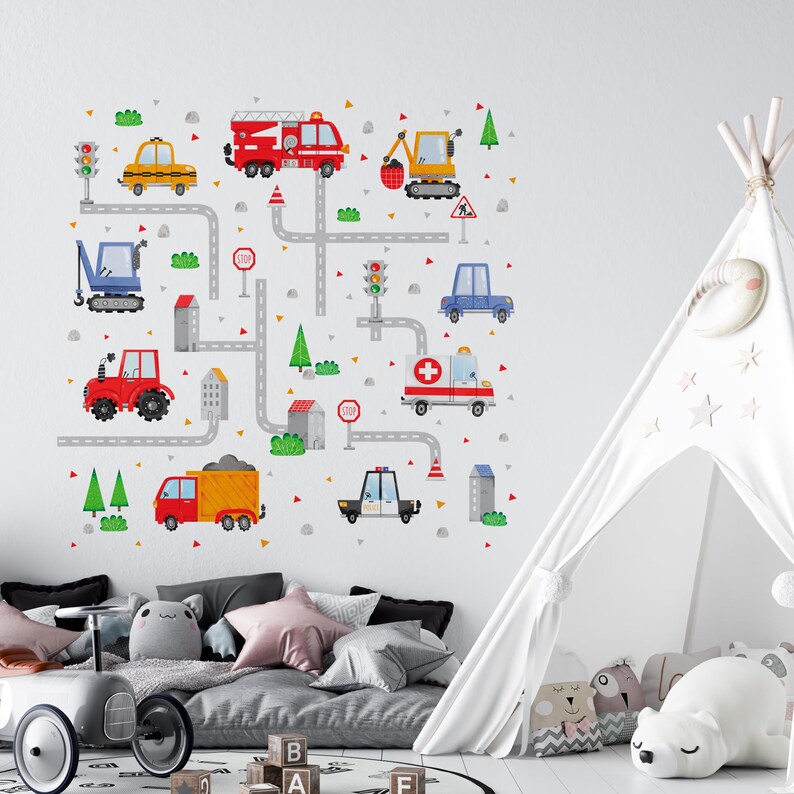 Cars Wall Decals, Peel and Stick Removable Car Wall Stickers for ...