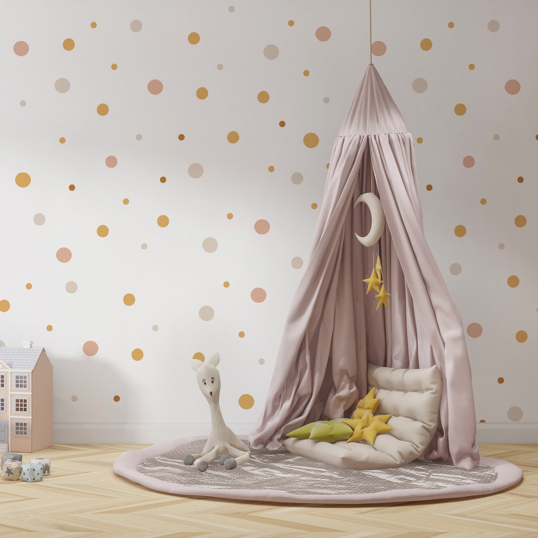 Boho Polka Dot Wall Stickers, Dots Wall Decals Peel and Stick, Pastel ...