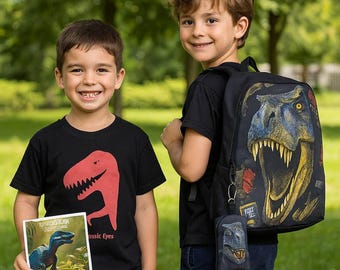 Jurassic Kids Fun Pack: Dinosaurier-Rucksack, T-Shirt, Geldbörse & Malbuch