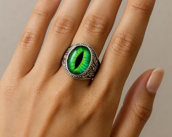 Drachenauge Ring: Gothic Fantasy Schmuck, Cosplay Statement Ring