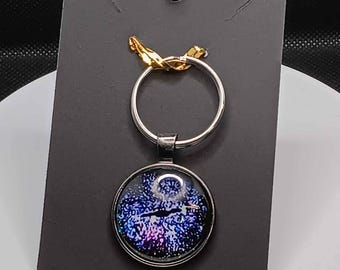 Handgemachte Nebel Schlüsselanhänger: Cosmic Galaxy Glas Anhänger Schlüsselanhänger