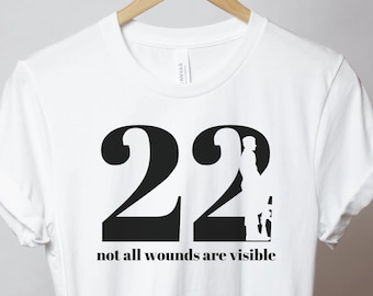 22 Too Many Sublimation T-Shirt-22 Veterans A Day-Veterans Suicide Awareness-Military-PTSD Awareness-IGY6