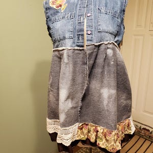 upcycled tunic women&#39;s size medium