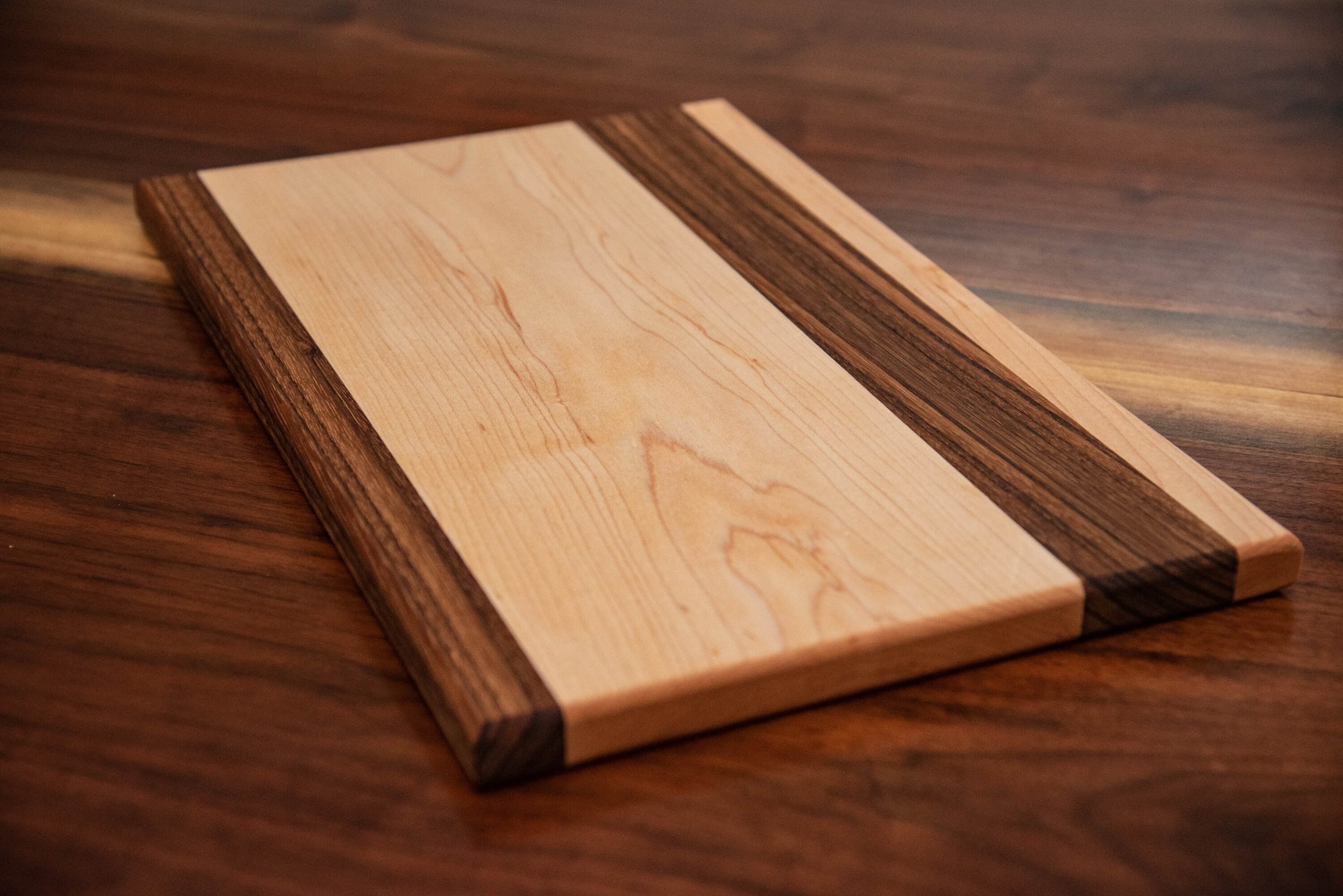 Large Zebra Wood and Maple Cutting Board Etsy Canada