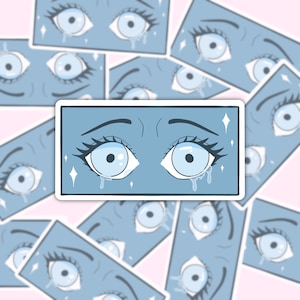 Sad Anime Eyes Vinyl Sticker - Anime Eyes - Sad Girls Club - Vinyl - Sticker