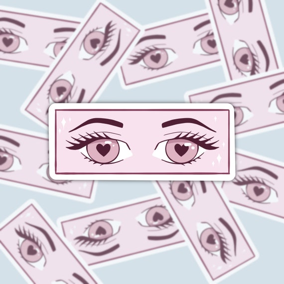 Pink Anime Girl Eyes Vinyl Sticker Anime Eyes Anime Etsy