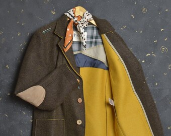 Vintage Menswear Wool Blazer Jacket M 54 Men Boiled Felted Chore Coat HCR Italy Shooting Trachten Work Janker Tyrolean Country Loden Tweed